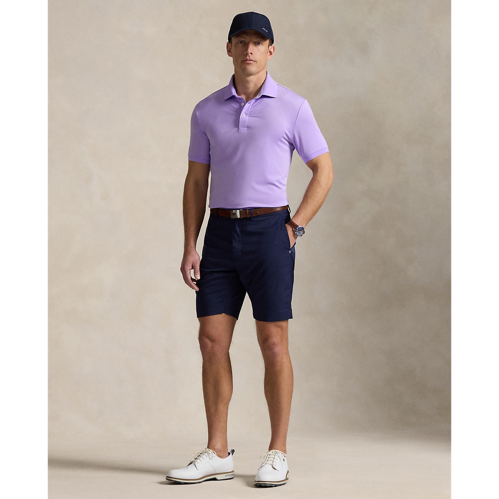 RLX Ralph Lauren Solid Lightweight Airflow Golf Polo Shirt - Powder Purple