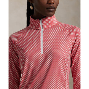 RLX Ralph Lauren Women's Printed Airflow Jersey UV 1/4 Zip - Red Sky Summer Stars