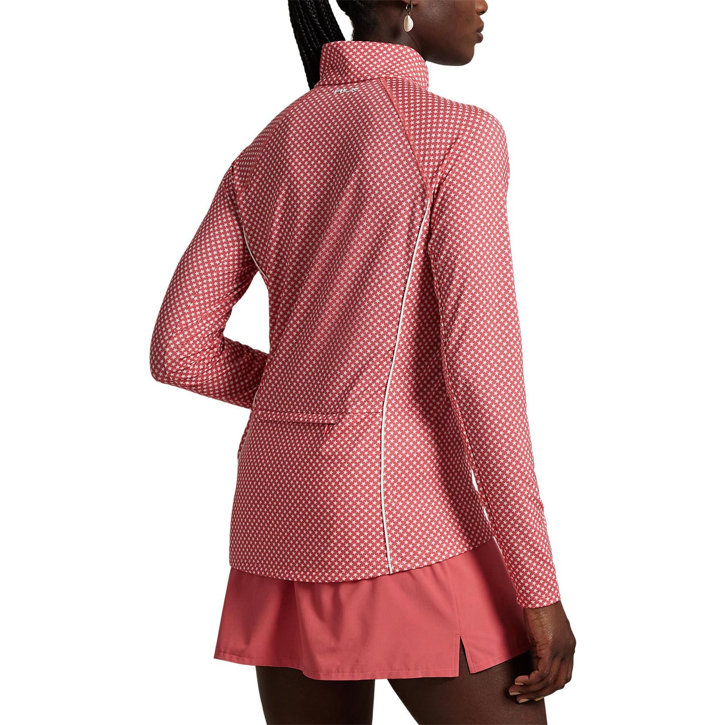 RLX Ralph Lauren Women's Printed Airflow Jersey UV 1/4 Zip - Red Sky Summer Stars
