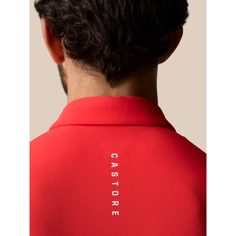 Castore Club Classic Polo Golf Shirt - Poppy Red