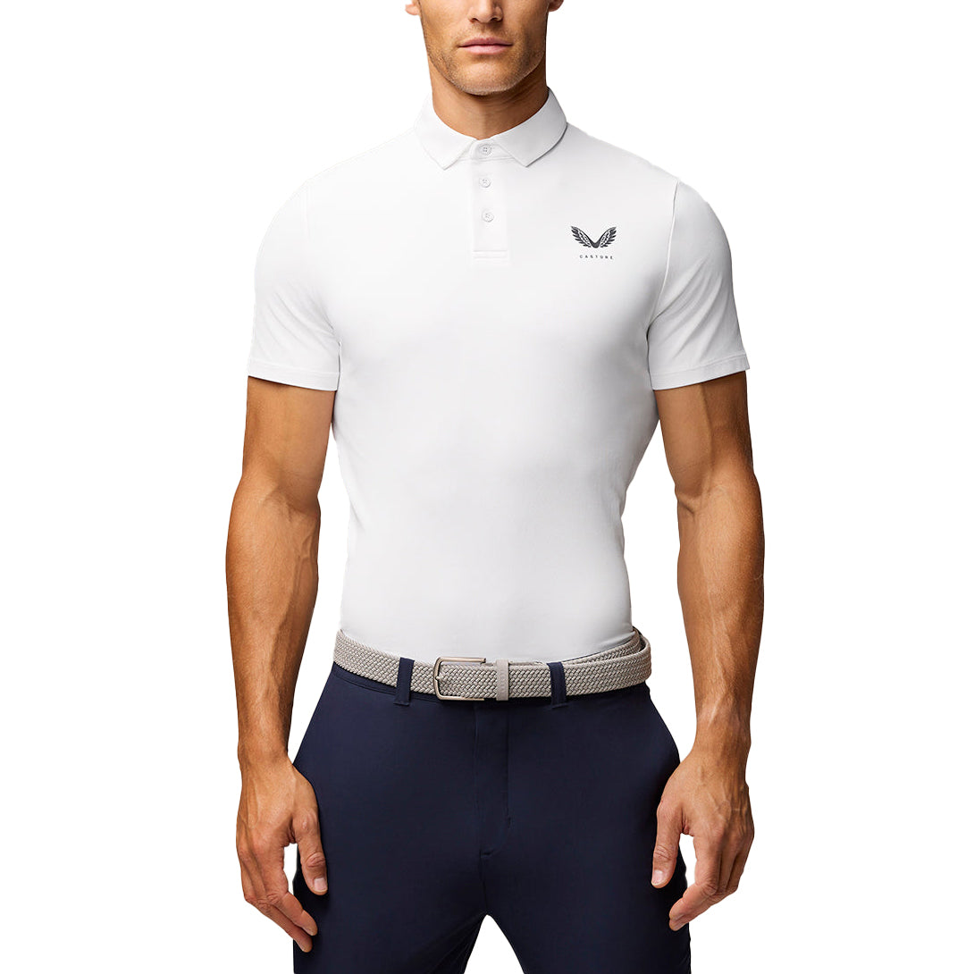 Castore Club Classic Polo Golf Shirt - White