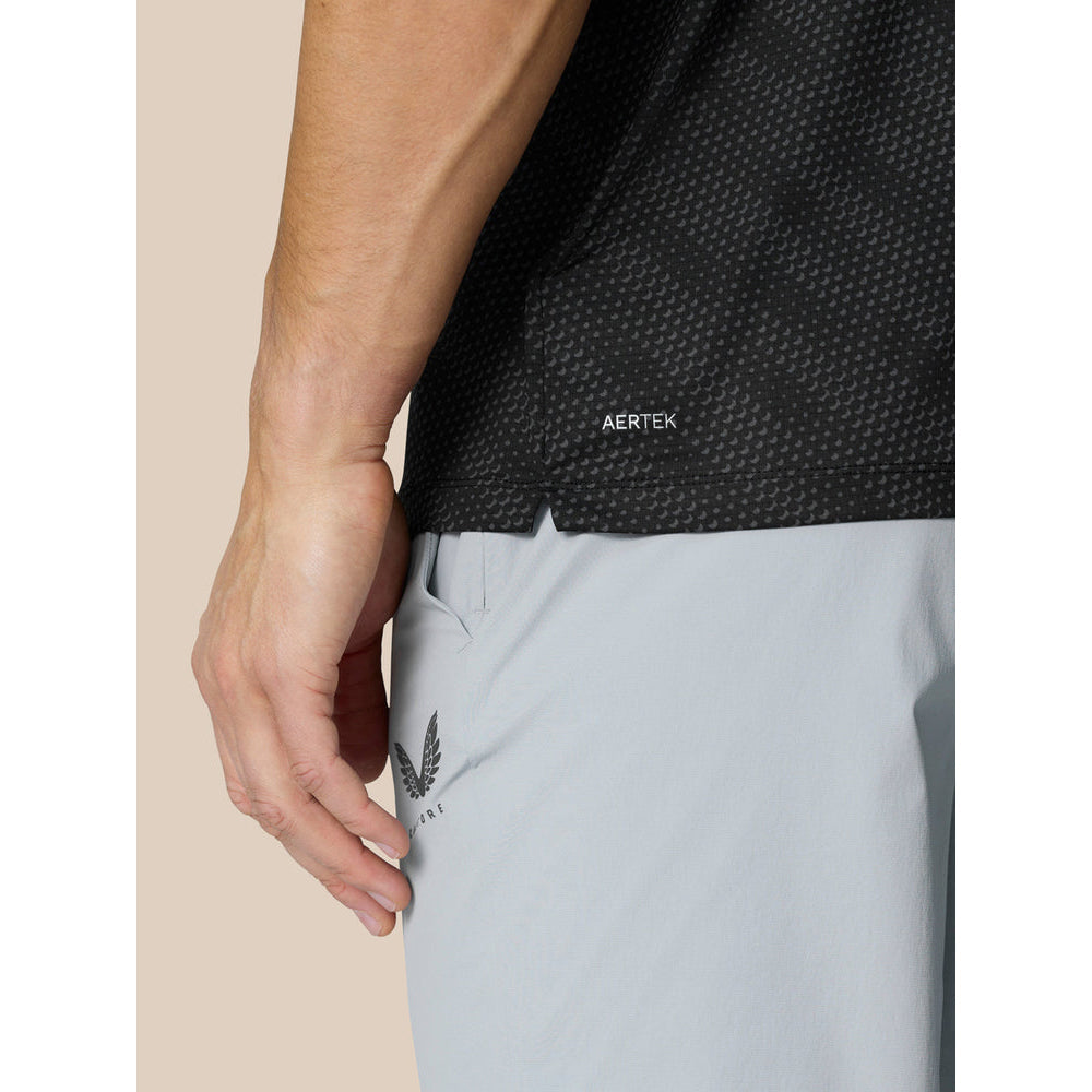 Castore Club Golf Ball Printed Polo Golf Shirt - Black/Mid Grey