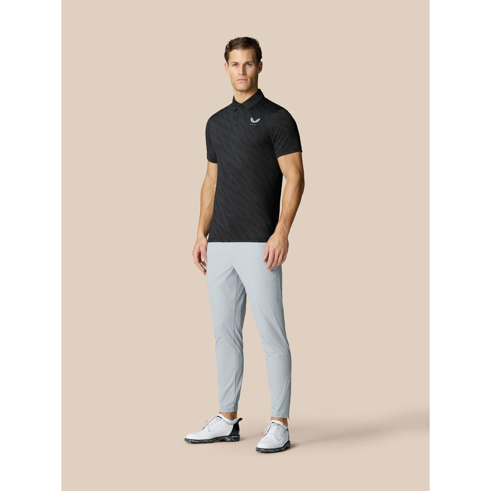 Castore Club Golf Ball Printed Polo Golf Shirt - Black/Mid Grey