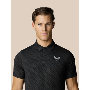 Castore Club Golf Ball Printed Polo Golf Shirt - Black/Mid Grey