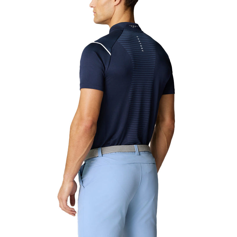 Castore Pinnacle LVS Engineered Knit Polo Golf Shirt - Midnight Navy/White