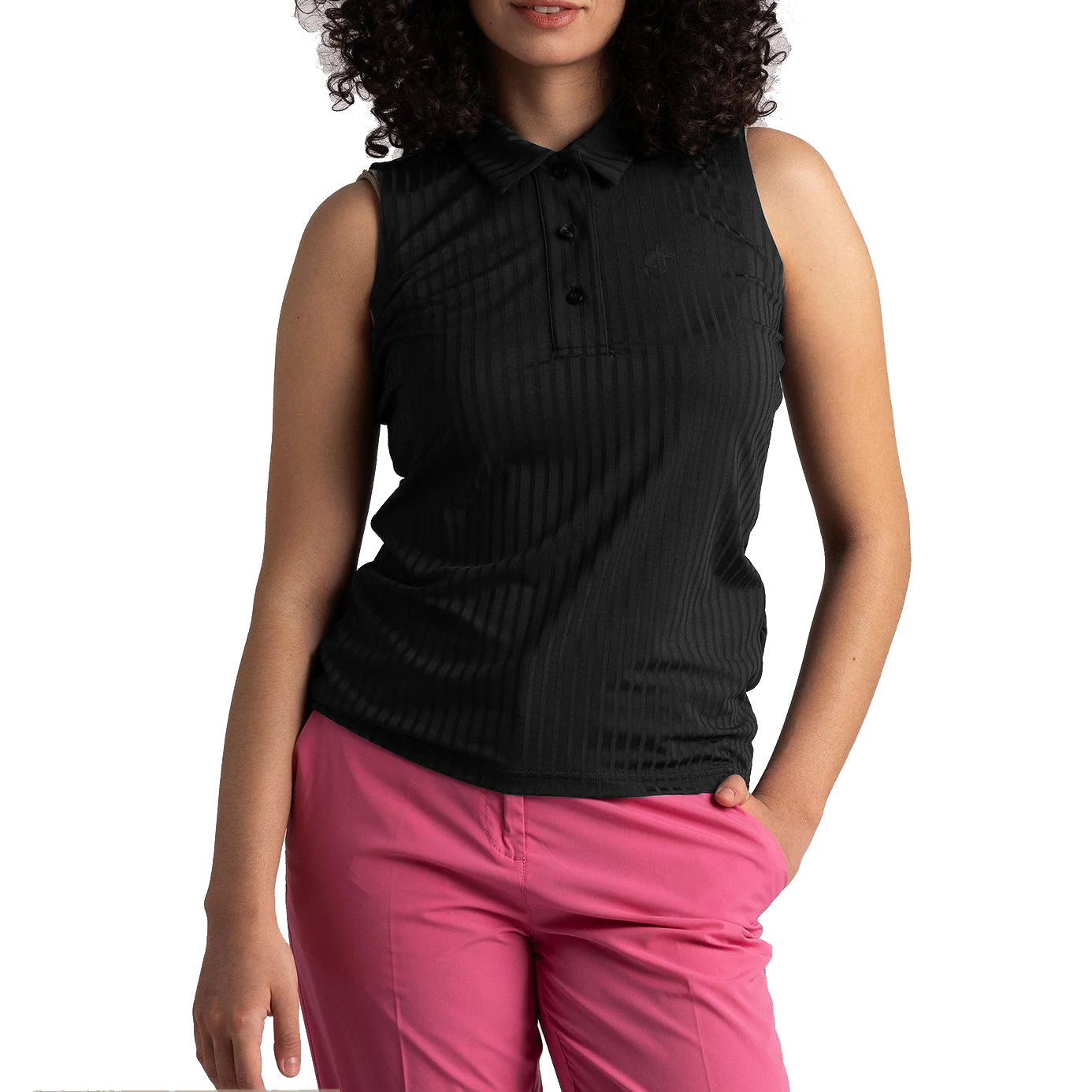 Cross Women's Andrea Sleeveless Polo Golf Shirt - Black