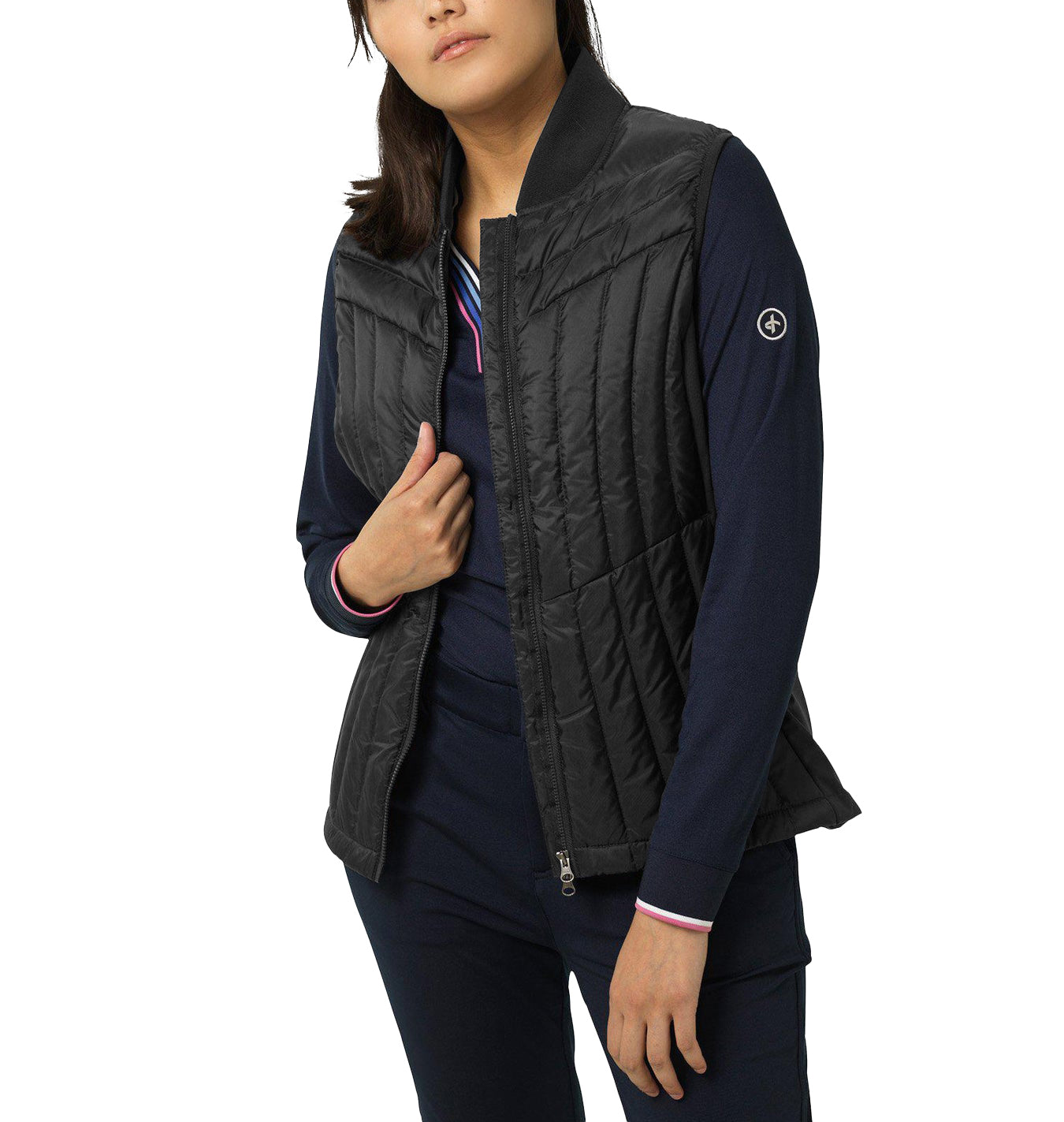 Cross Women's Hybrid Golf Vest - Black