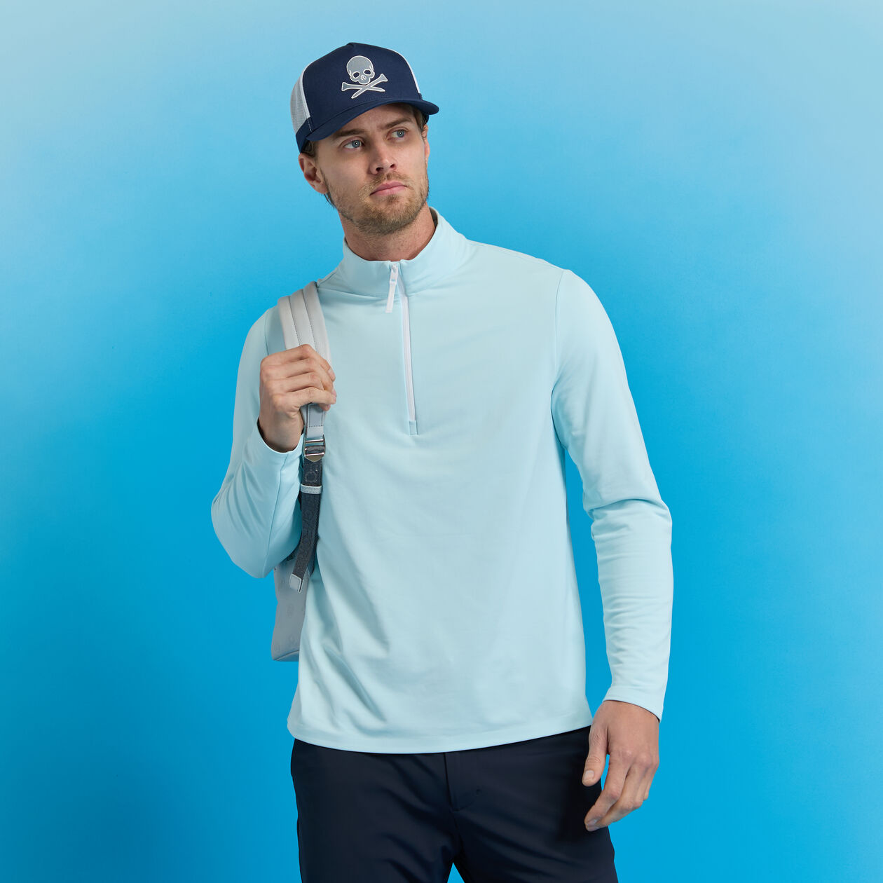 G/Fore Brushed Back Tech Golf Quarter Zip - Daybreak
