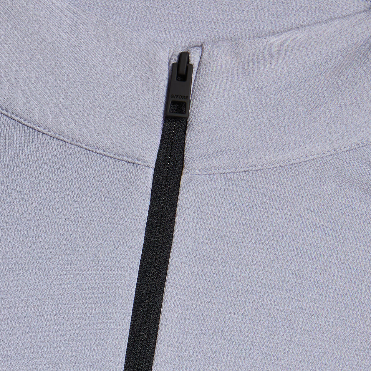 G/Fore Brushed Back Tech Golf Quarter Zip - Light Grey Melange