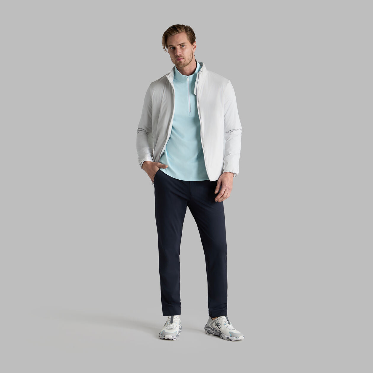 G/Fore Maverick Hybrid Stretch Golf Jacket - Nimbus