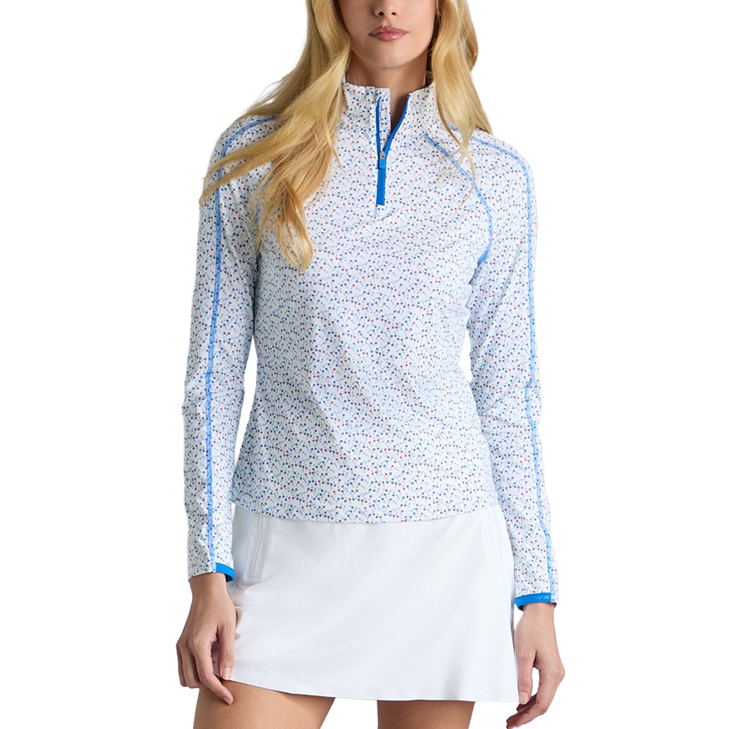 G/Fore Women's Aye Poppy Sun Shield Silky Tech 1/4 Zip Pullover - Snow