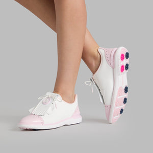 G/Fore Women's Brogue Cap Toe Kiltie Gallivan2r Golf Shoes - Snow/Blush