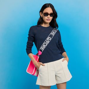 G/Fore Women's Pointelle G Crewneck Golf Sweater - Twilight