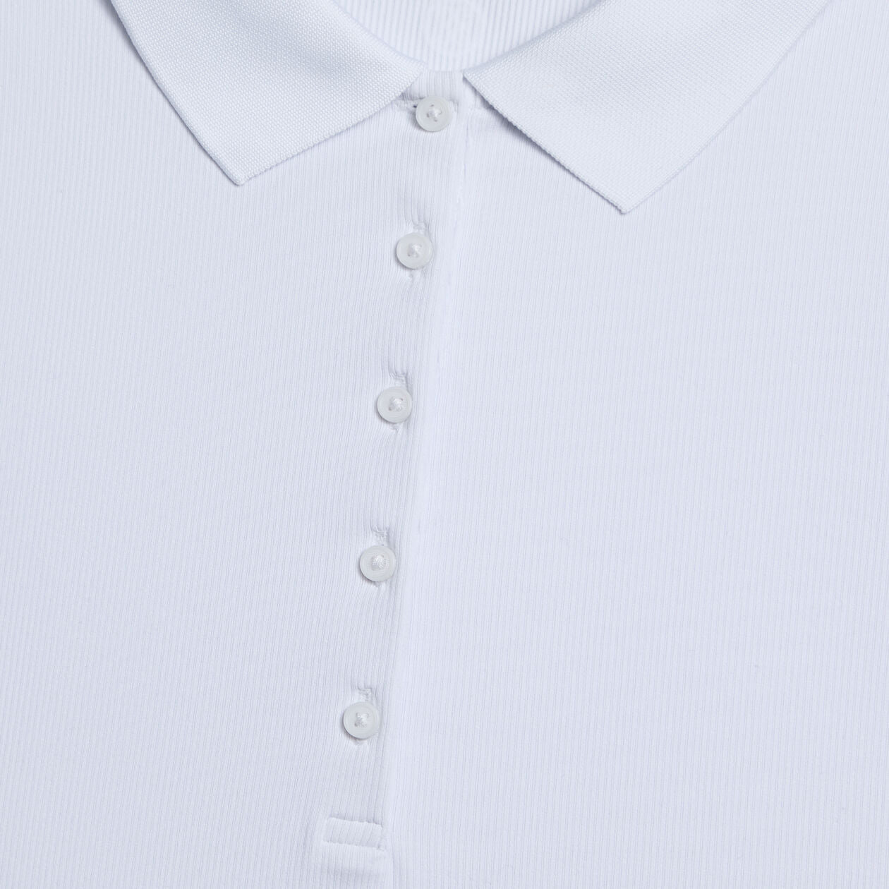 G/Fore Women's Ribbed Tech Nylon Long Sleeve Golf Polo Shirt - Snow