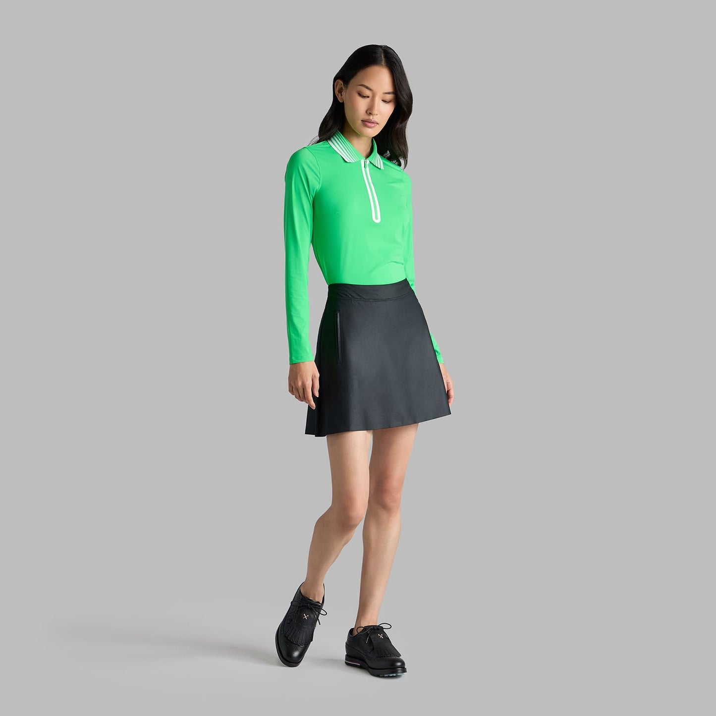 G/Fore Women's Silky Tech 1/4 Zip Long Sleeve Golf Polo Shirt - Acid Lime