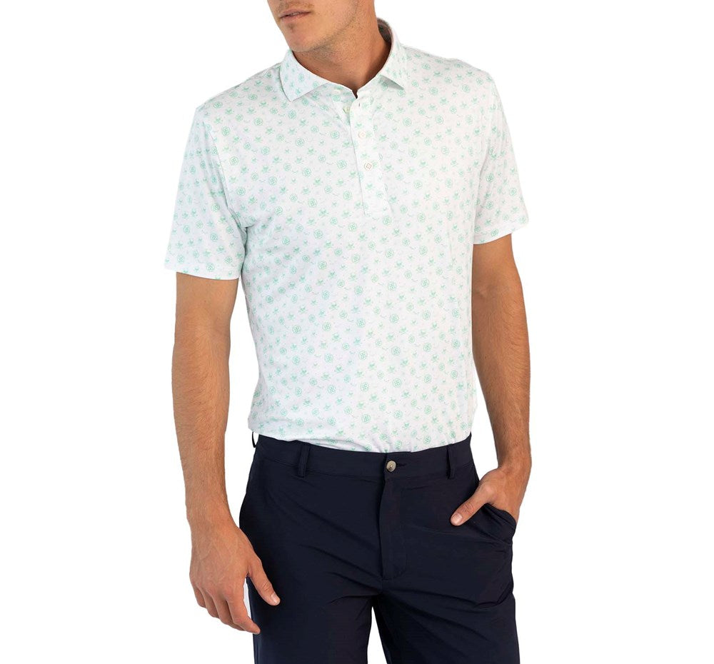 G/Fore Skull & T'S Tech Golf Polo Shirt - Lotus