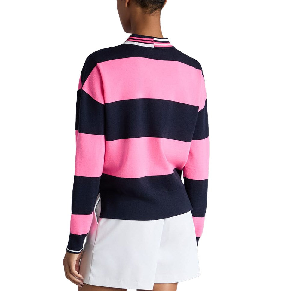 G/Fore Women's Happy G's Merino Wool Rugby Sweater - Knockout Pink