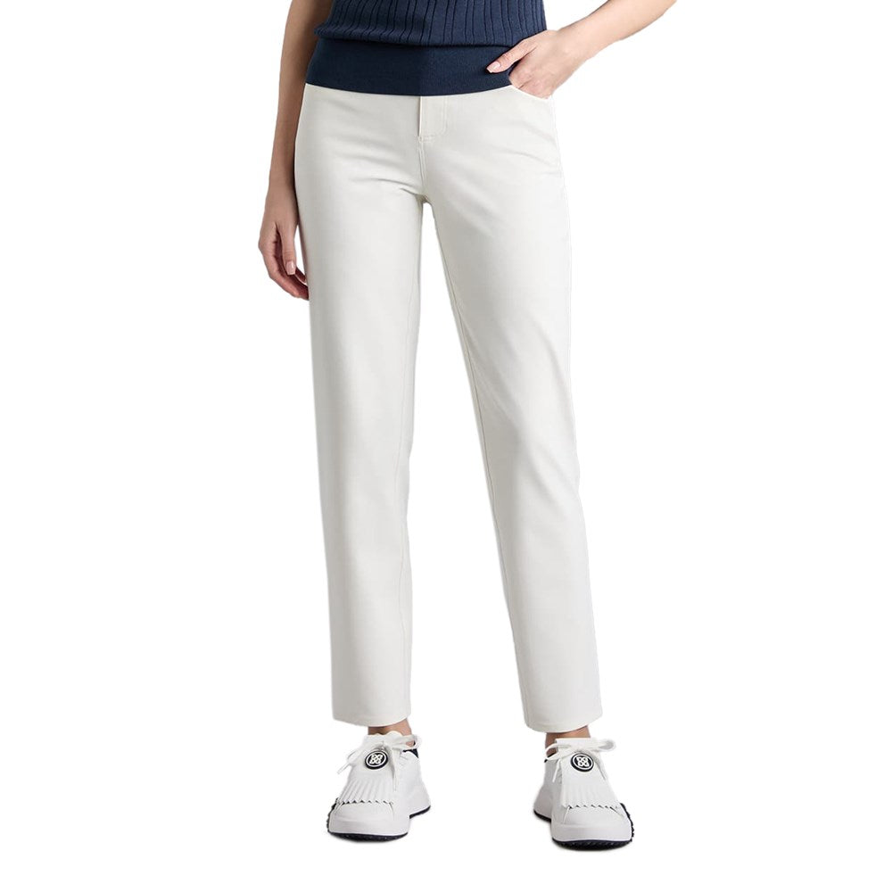 G/Fore Women's Shadow Stretch 5 Pocket Golf Pant - Chalk White