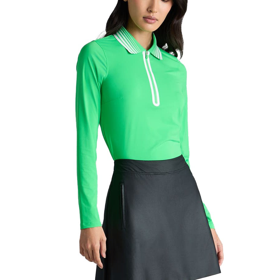 G/Fore Women's Silky Tech 1/4 Zip Long Sleeve Golf Polo Shirt - Acid Lime