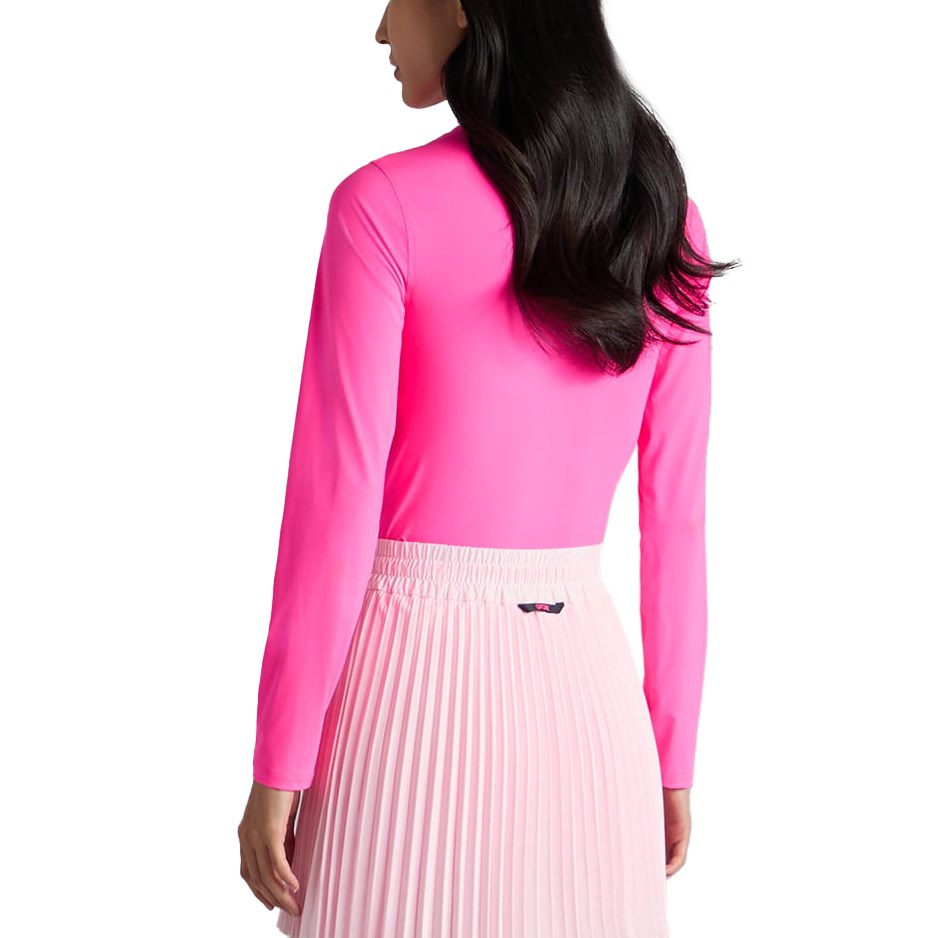 G/Fore Women's Silky Tech 1/4 Zip Long Sleeve Golf Polo Shirt - Knockout Pink