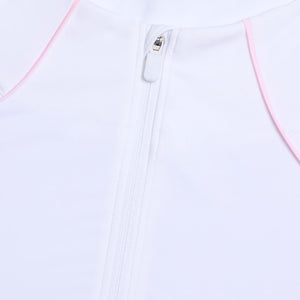 G/Fore Women's Sun Shield Silky Tech 1/4 Zip Pullover - Snow/ Blush
