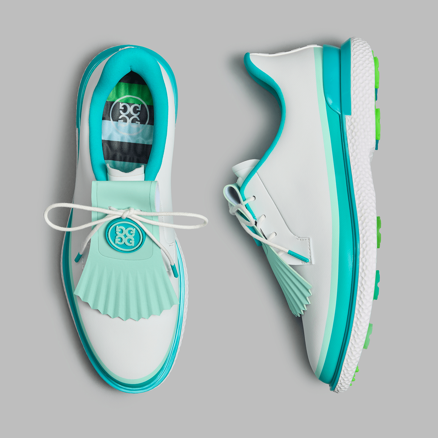 G/Fore Women's Tuxedo Stripe Gallivan2r Kiltie Golf Shoes - Siren