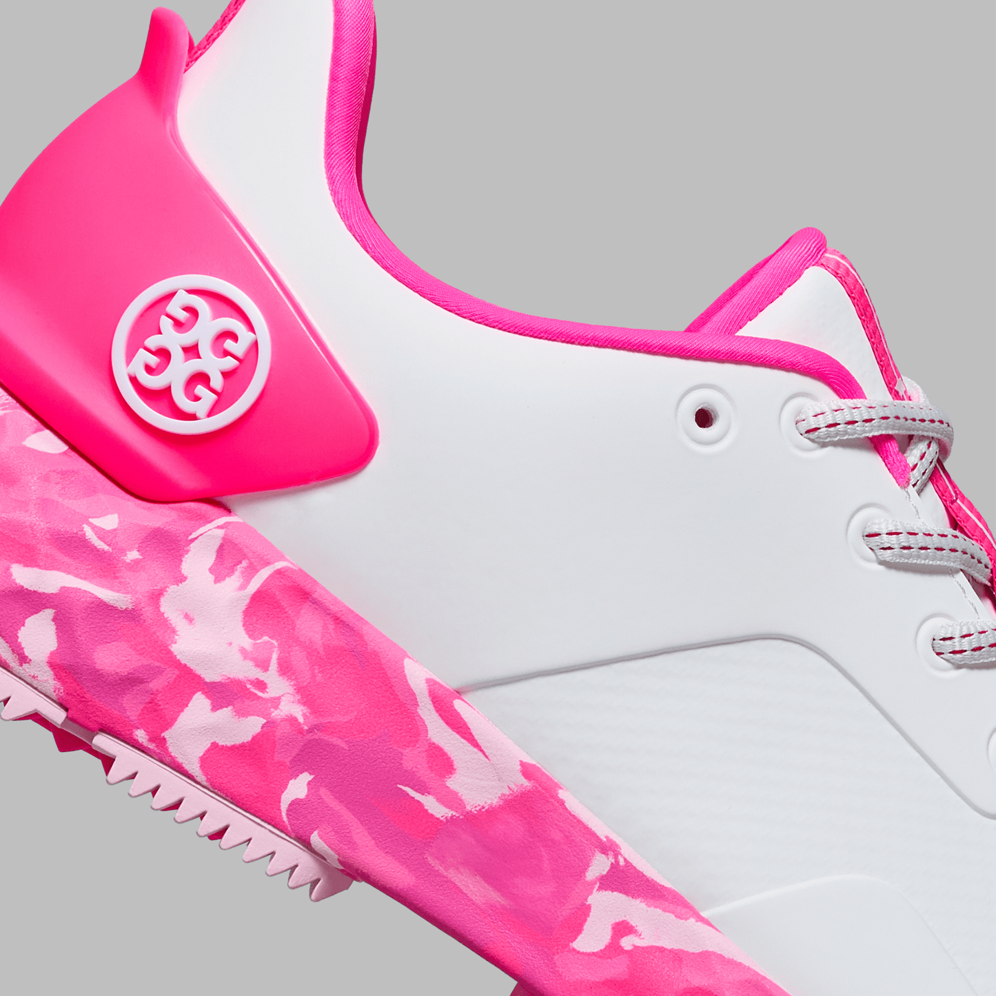 G/Fore Women's Camo Sole MG4+ Golf Shoes - Snow/Knockout Pink