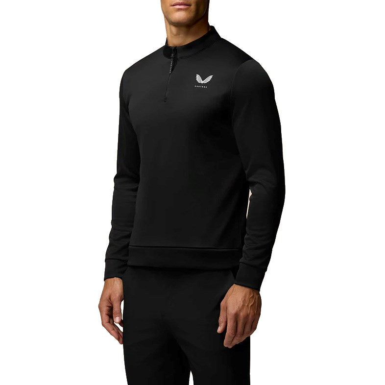 Castore Club Classic Quarter Zip Golf Pullover - Black/Grey