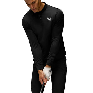 Castore Club Classic Quarter Zip Golf Pullover - Black/Grey