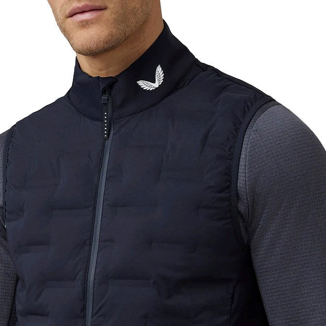 Castore Pinnacle Hybird Golf Vest - White/Midnight Navy