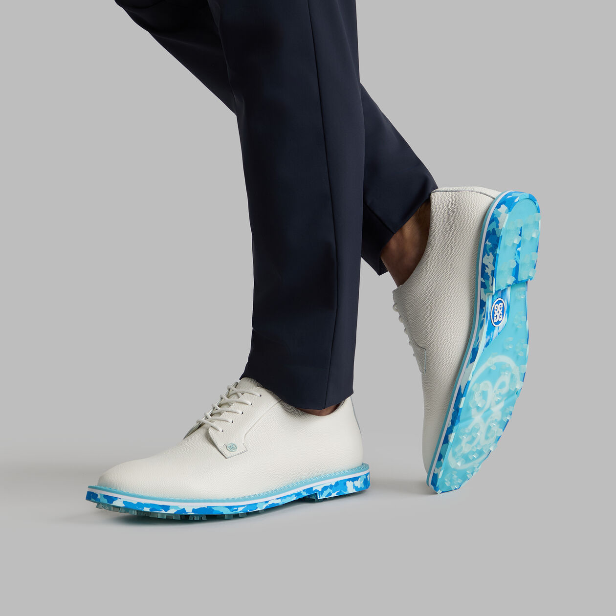 G/Fore Gallivanter Camo Sole Leather Golf Shoes - Snow/Mosaic