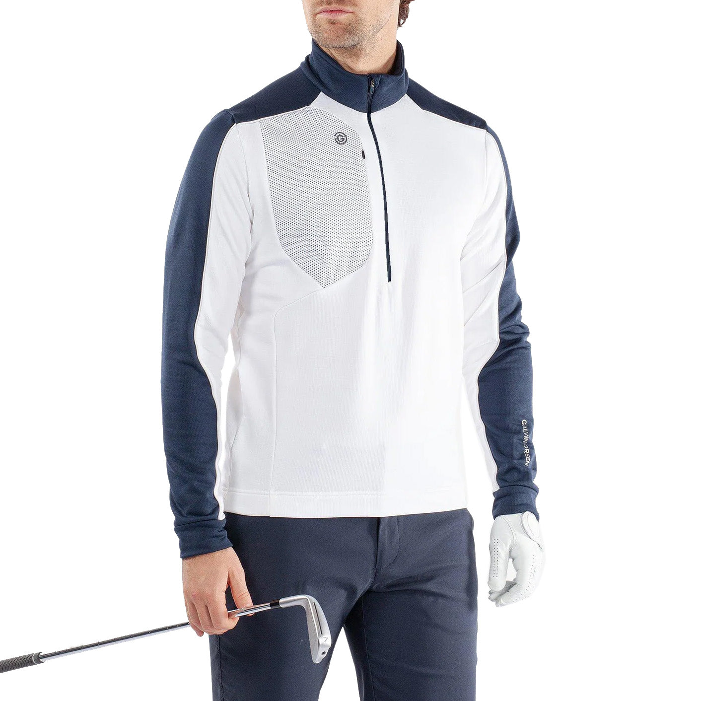 Galvin Green Dave Insulating 1/4 Zip Mid-Layer - White/Navy