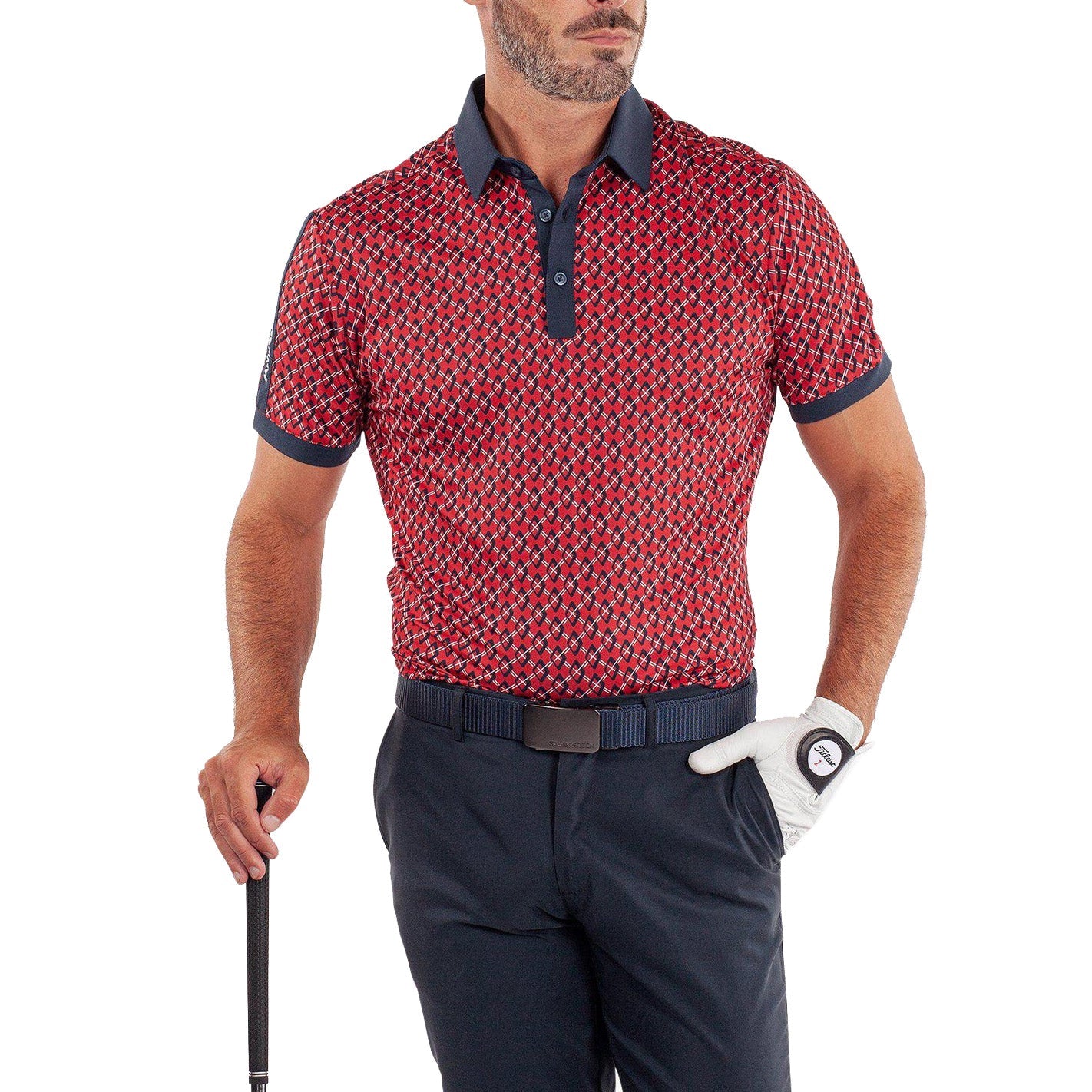 Galvin Green Maxwell Golf Shirt - Red/Nay