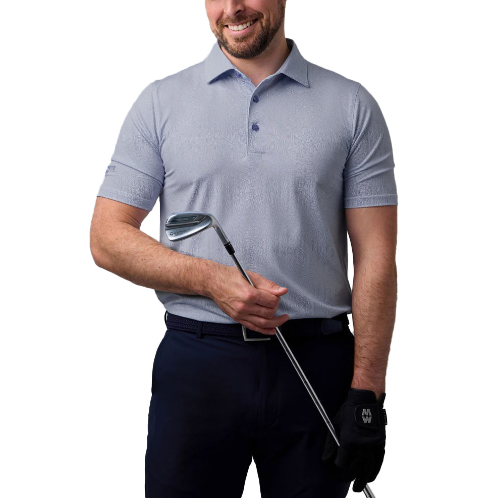 Glenmuir Carribridge Performance Polo Golf Shirt - White/ Navy