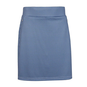 Glenmuir Women's Emeli Lightweight Stretch Performance Golf Skort - Navy/ White Gingham
