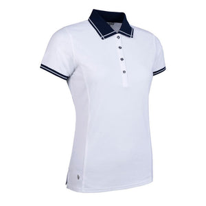 Glenmuir Women's Zara Performance Golf Shirt - White/ Navy