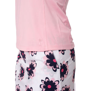 Golftini Women's Sleeveless Ruffle Golf Polo Shirt - Light Pink