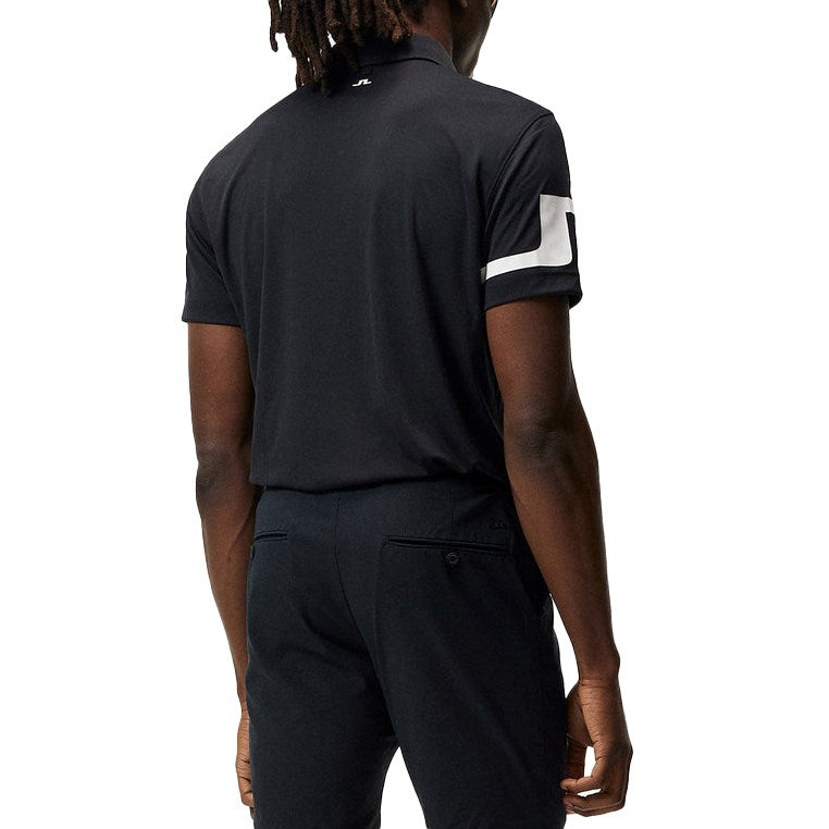 J.Lindeberg Heath Regular Fit Golf Polo Shirt - Black