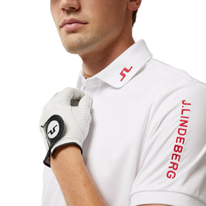 J.Lindeberg Tour Tech Polo Golf Shirt - White/Red