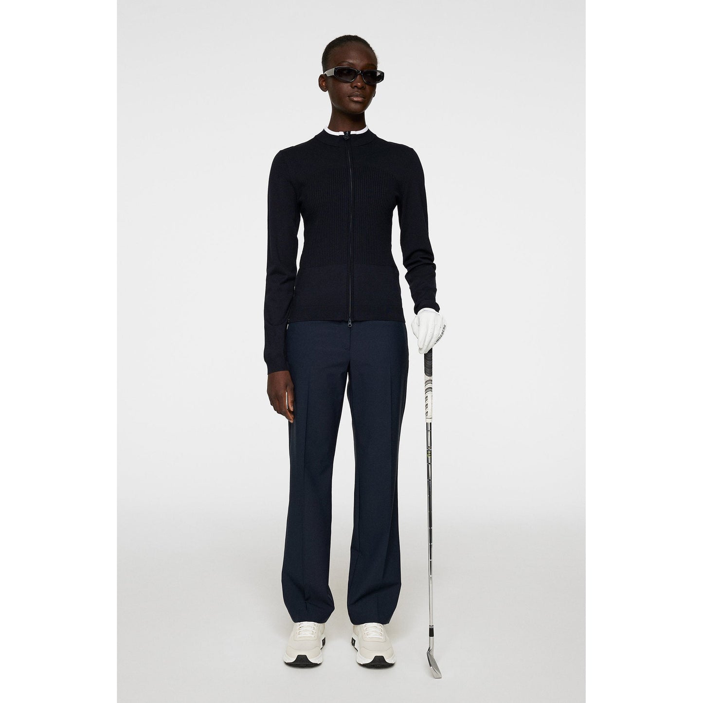 J.Lindeberg Women's Anna Knitted Zip Golf Sweater - JL Navy