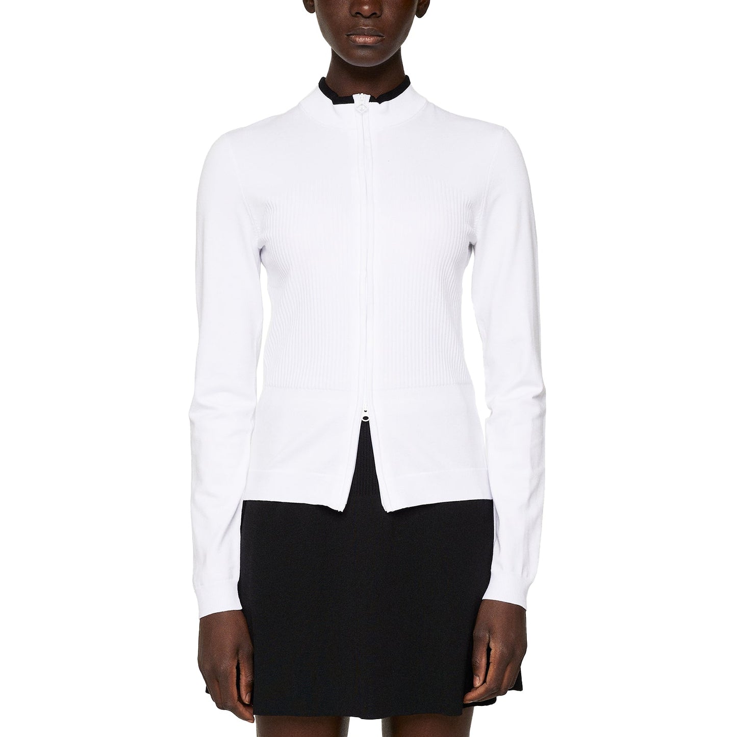 J.Lindeberg Women's Anna Knitted Zip Golf Sweater - White