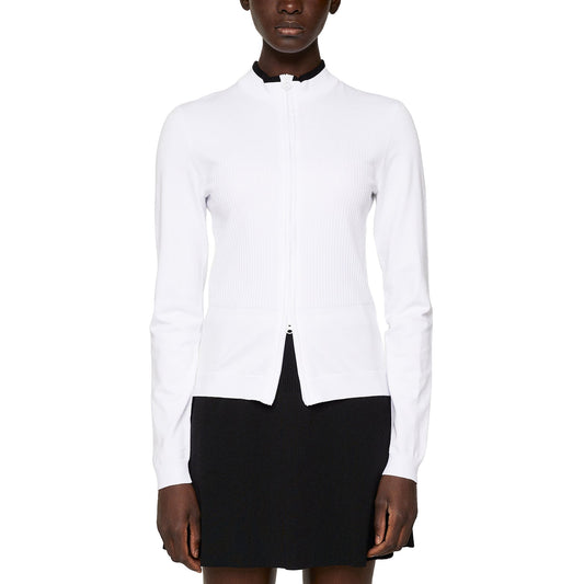 J.Lindeberg Women's Anna Knitted Zip Golf Sweater - White