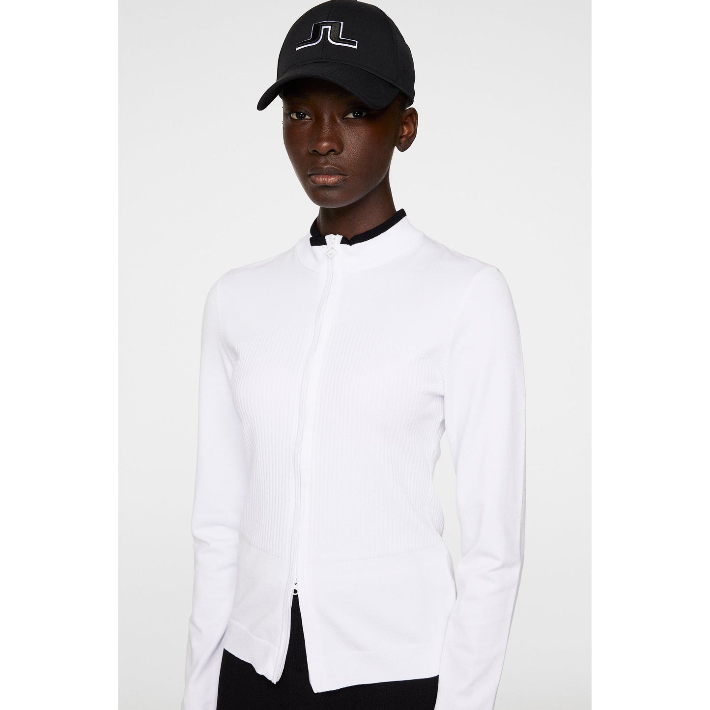 J.Lindeberg Women's Anna Knitted Zip Golf Sweater - White