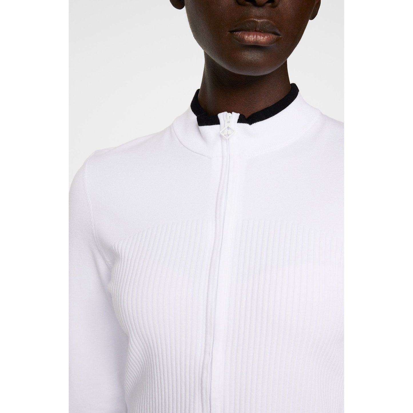 J.Lindeberg Women's Anna Knitted Zip Golf Sweater - White