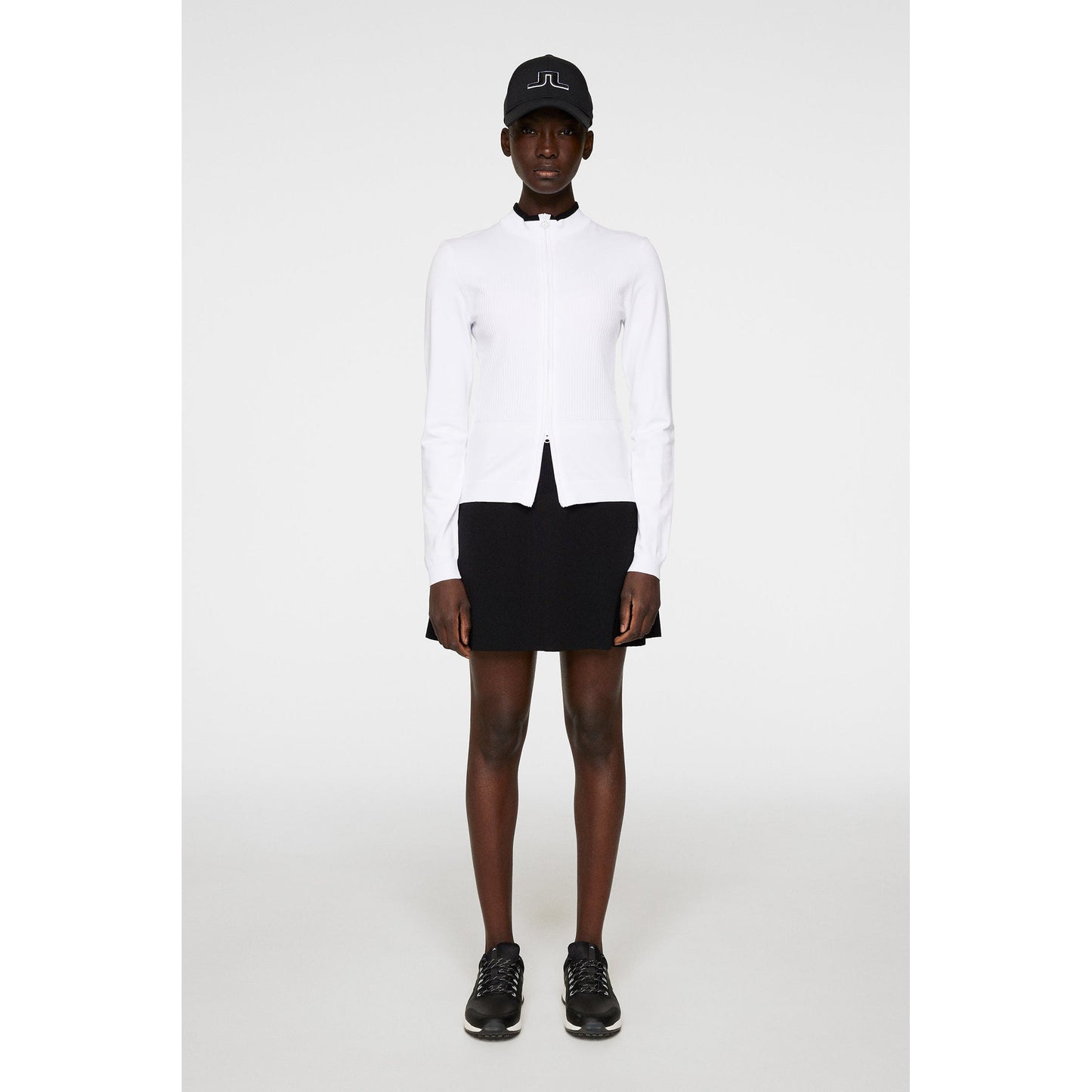 J.Lindeberg Women's Anna Knitted Zip Golf Sweater - White