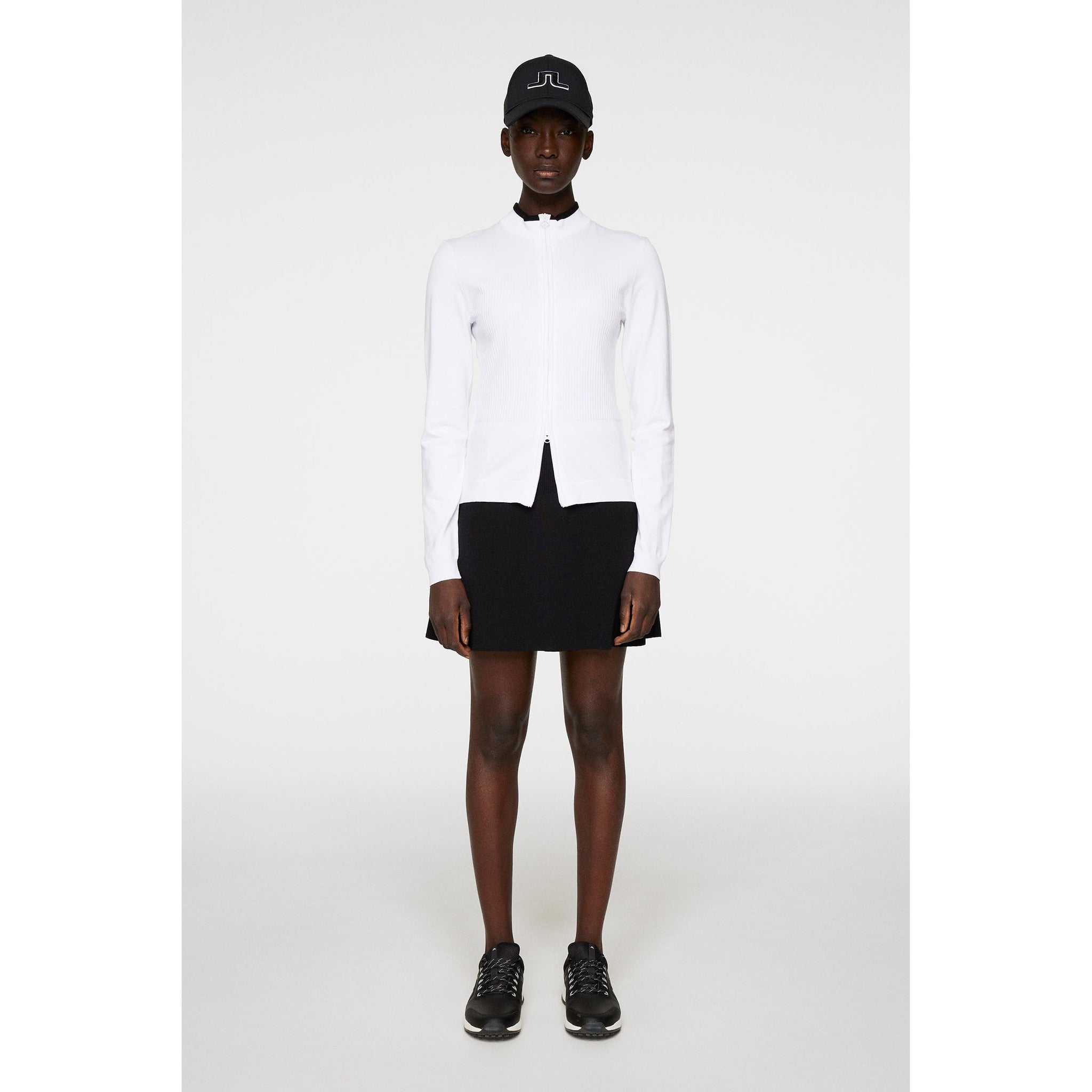 J.Lindeberg Women's Anna Knitted Zip Golf Sweater - White