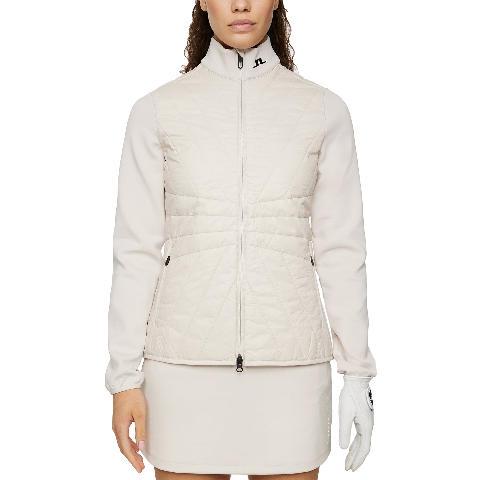 J.Lindeberg Women's Holma Quilted Hybrid Golf Jacket - Moonbeam
