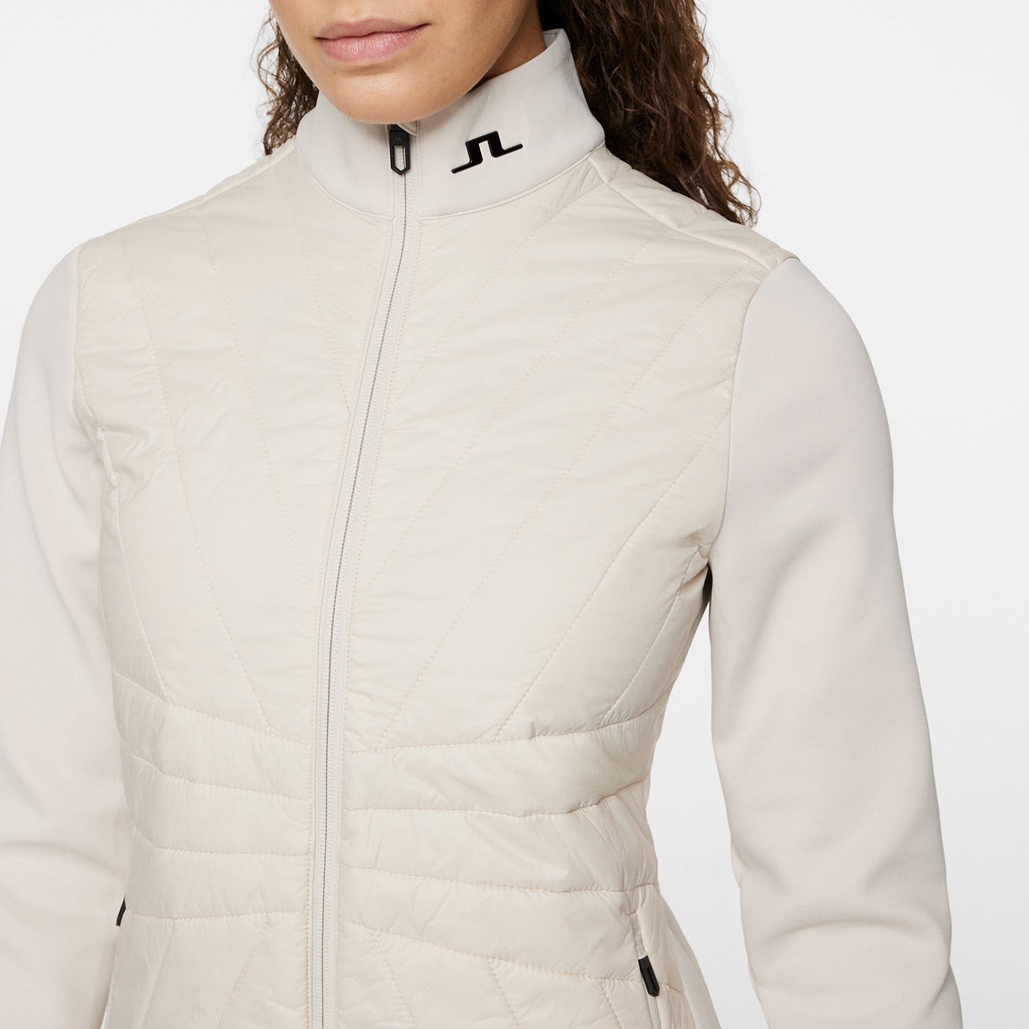 J.Lindeberg Women's Holma Quilted Hybrid Golf Jacket - Moonbeam