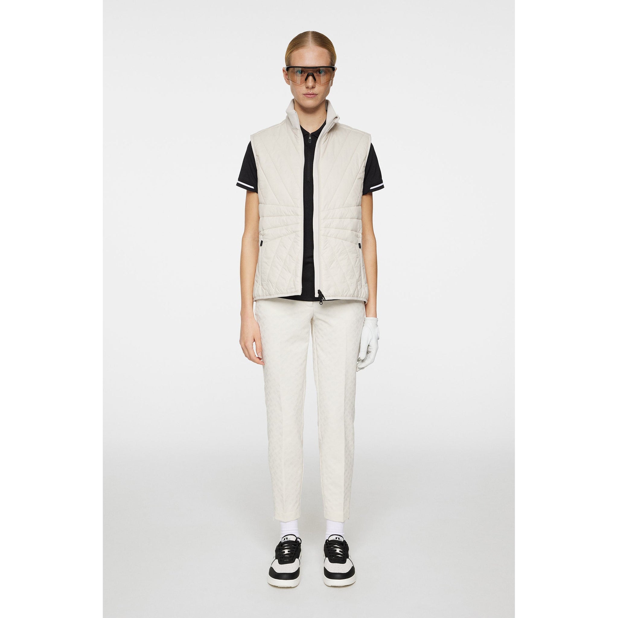 J.Lindeberg Women's Holma Quilted Hybrid Golf Vest - Moonbeam