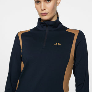 J.Lindeberg Women's Mae Quarter Zip Golf Mid-Layer - JL Navy